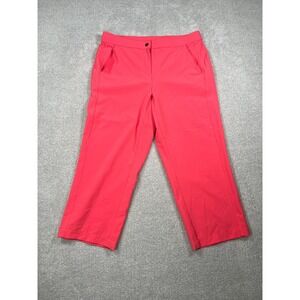 Weekends by Chicos Womens 0.5 Pink Crop Pants Straight Leg Casual Solid